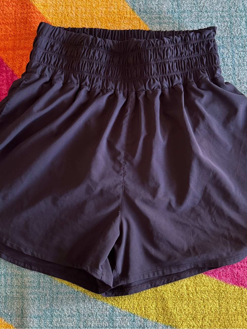 Nike Black Smocked Waist Performance Shorts
